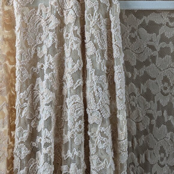 2/$30 Surrealist Anthropologie cream colored  lace  duster Cardigan L - Picture 5 of 8